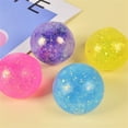 thumbnail image 3 of Maltose Squeeze Stress Ball – 1.8in Slow Rising Glitter Filled Sensory Fidget, Soft Gooey Decompression Sphere for Desk (Green), 3 of 4