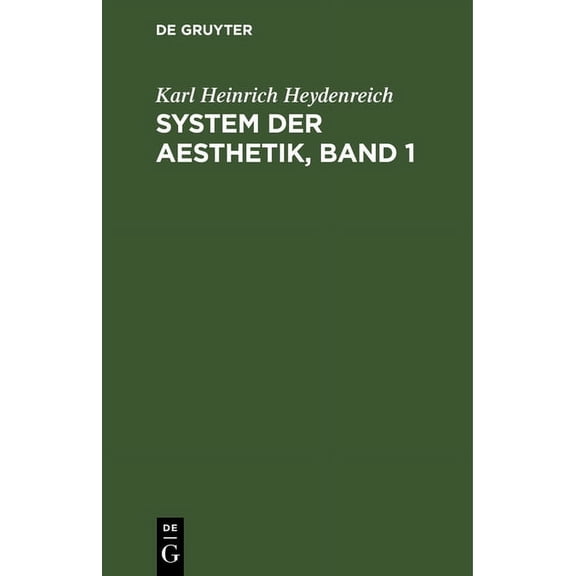 System der Aesthetik, Band 1, (Hardcover)