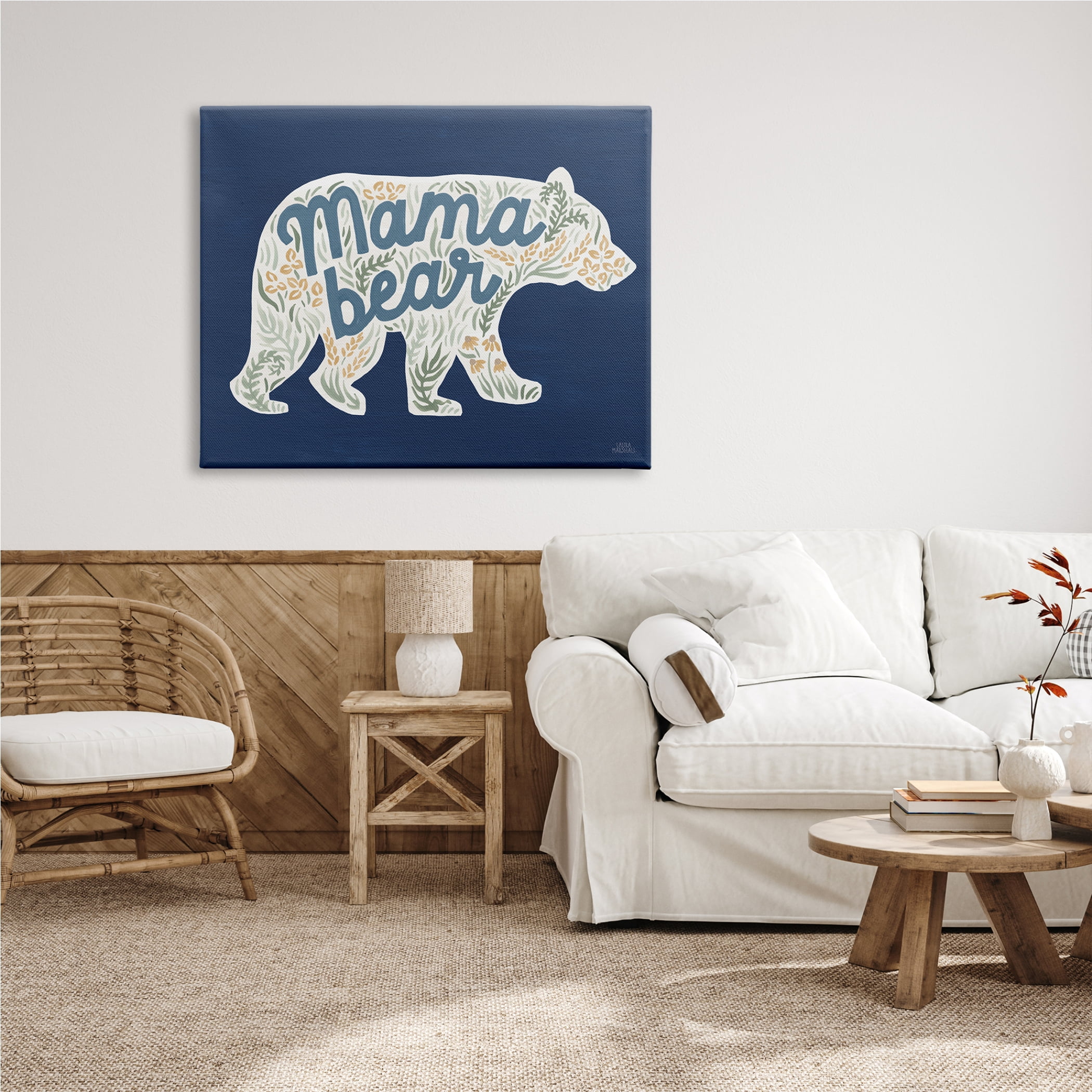 Stupell Industries Blue Mama Bear Botanicals Botanical & Floral Painting Gallery Wrapped Canvas Print Wall Art, 48 x 36