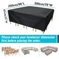 thumbnail image 3 of Seralis Outdoor Table Cover 98"x78"x31" Black Patio Furniture Set Cover Waterproof Rip-Resistant with Windproof Buckles, 3 of 10
