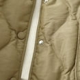 thumbnail image 5 of Olyvenn Women's Lightweight Quilted Puffer Jackets Button Down Collarless Casual Solid Winter Puffy Coat with Pockets Khaki L, 5 of 8