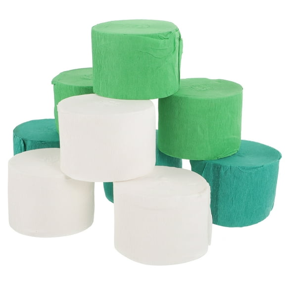 unbranded 9 Rolls Green Crepe Paper Streamers Pull Flower Forest Theme Party Decorations