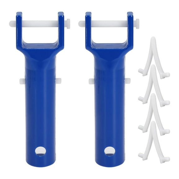 2 Pcs Pool Vacuum Head Handle with 4 Butterfly V-Clips and Pins Fits for Spa