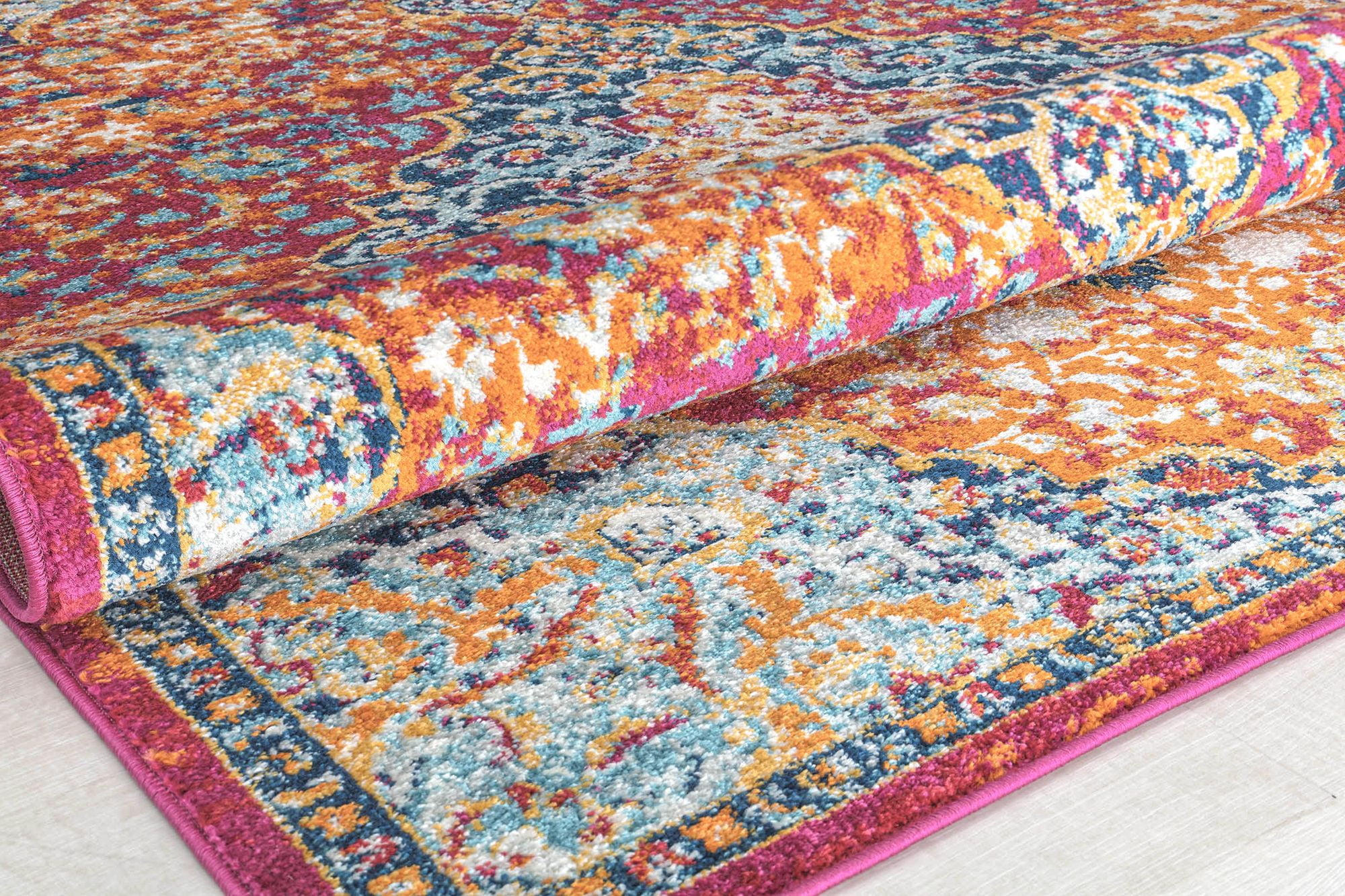 Harper HY50R Rosy Peach Abstract Vintage Red Area Rug, 8'0"X10'0"