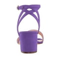 thumbnail image 3 of YDN Women Open Toe Thin Strap Buckled Sandals Ankle Strap Mid Block Chunky Heels Comfortable Dressy Date Work Shoes Size 16 Purple, 3 of 4