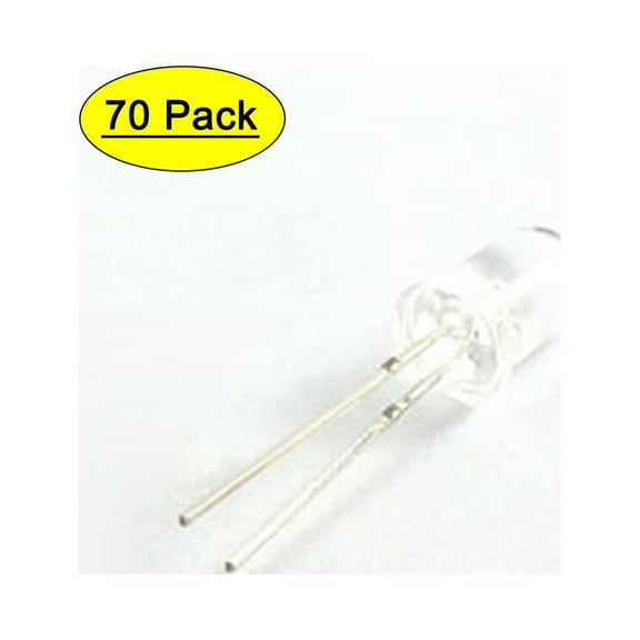 70pcs 5mm Yellow  Bright Light Lamp Emitting Diode DC 3V-6V