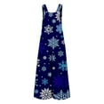 thumbnail image 3 of Christmas Womens Jumpsuits Snowflake Printed Rompers Spaghetti Strap Jumpsuits Santa Outfits Loose Overalls with Pocket, 3 of 3