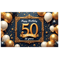 thumbnail image 5 of Golden Frame Happy Birthday Banner Decorative Design Cheers to 50 Years for Celebration Event Party Anniversary, 5 of 6