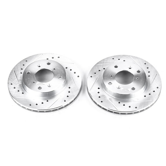 Power Stop Front Pair of Drilled and Slotted Brake Rotors JBR797XPR