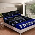 thumbnail image 4 of Erosebridal Football Bed Sheets Set,American Football Sheet Set Queen,Black Blue Yellow Sports Sheets,Rugby City Team Flat Fitted Sheet with 2 Pillowcases(Baltimore), 4 of 6