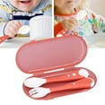 thumbnail image 5 of 2pcs Baby Toddler Forks and Spoons for self-Feeding - Kids and Infant Training Cutlery Utensils Set, Babies First Self Feeding Learning Tableware Easy Grip Bendable with Travel Safe Case (Pink), 5 of 9