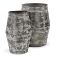thumbnail image 2 of Cheungs Outdoor Themes Set Of 2 Galvanized Barrel Planters, 2 of 4