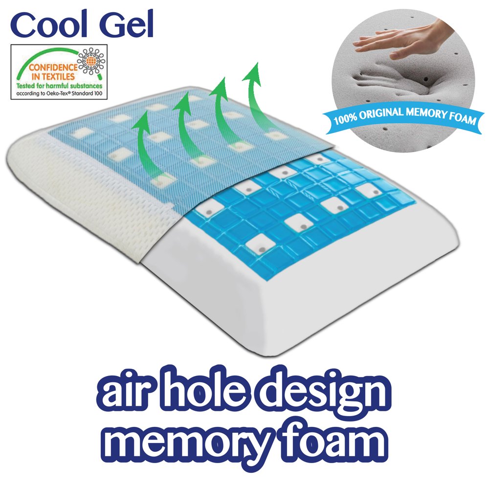 Cooling Pillow Memory Foam Pillow Air Flow Design Bamboo Pillow