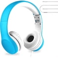 thumbnail image 1 of GFDYREE Connect+ Écouteurs Filaires pour Enfants avec Microphone, Limitation de Volume pour une Écoute Sécuritaire, Bandeau Ajustable, Coussinets d'Oreille Rembourrés pour Assurer le Confort, pour Enfants, Tout-Petits, Garçons et Filles, Bleu/p, 1 of 7