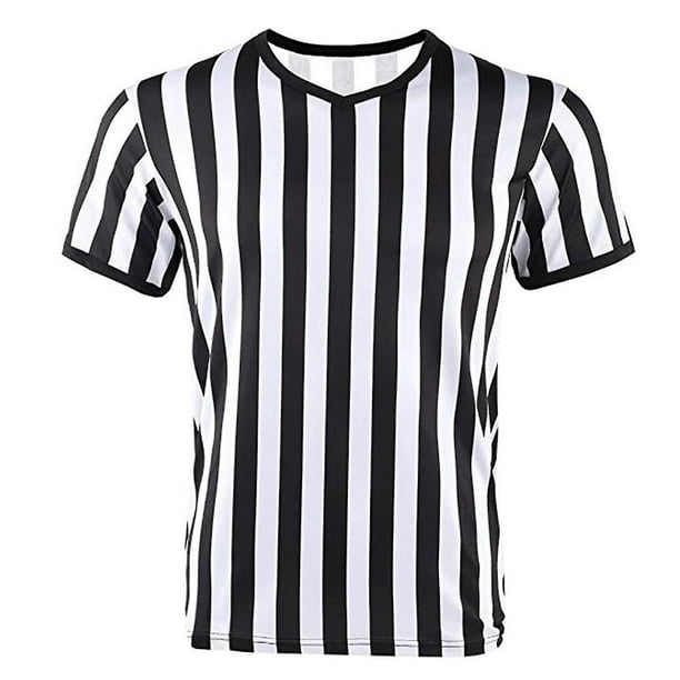 WAITLOVER Camiseta de árbitro de fútbol a rayas Ropa de árbitro de fútbol Camiseta con cuello en V Ropa deportiva