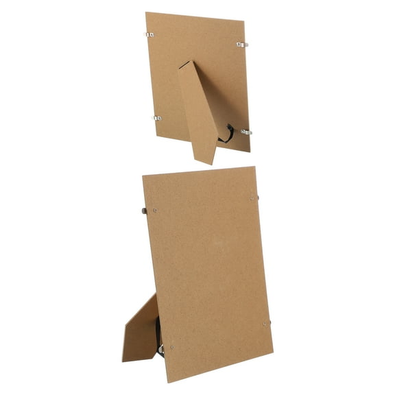 Uxcell Easel Back, Picture Frame Back Stand with Metal Hinges & Strap for 10" Photo Board 2 Pcs & Natural Wood