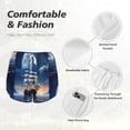 thumbnail image 4 of Yiaed Moonlit Night Sea Sailboat Print Women's Running Shorts with Liner 3 Zipper Pockets Elastic Workout Athletic Gym Yoga Shorts-Medium, 4 of 7