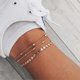 thumbnail image 1 of Jeweky Boho Layered Sequines Anklets Beads Foot Jewelry Chain Ankle Bracelets for Women and Girls (Silver) Silver -, 1 of 4