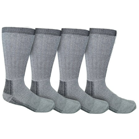 4 pairs of excell mens merino wool socks for hiking, camping, backpacking (10-13,