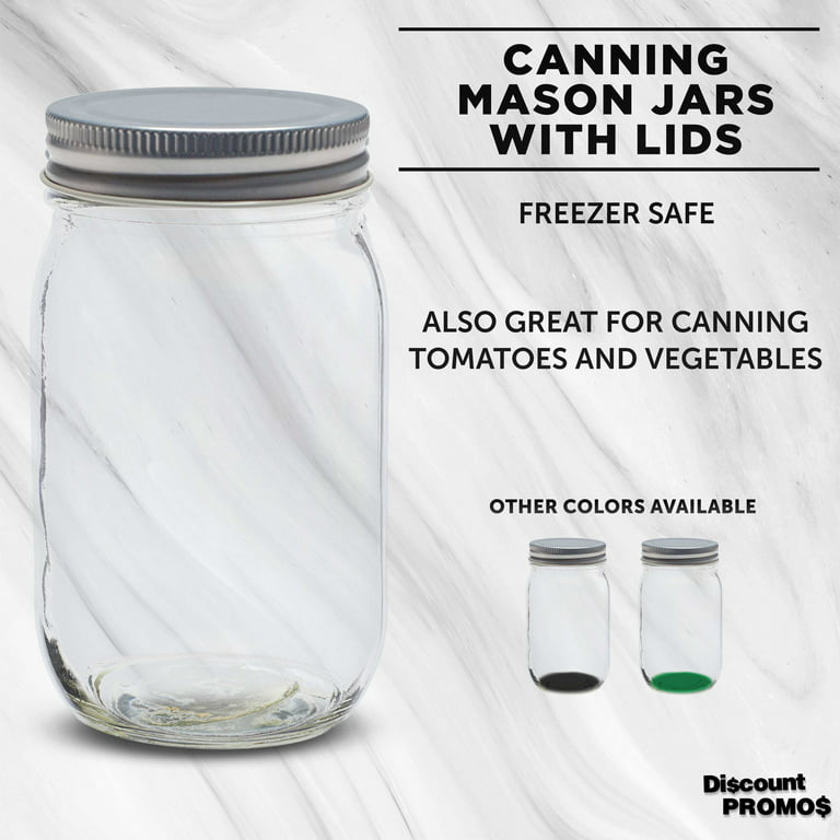 Mason Jars with Lids 16 oz. Set of 10, Bulk Pack - Glass Jars for