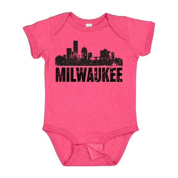 Inktastic Milwaukee Skyline Grunge Boys or Girls Baby Bodysuit