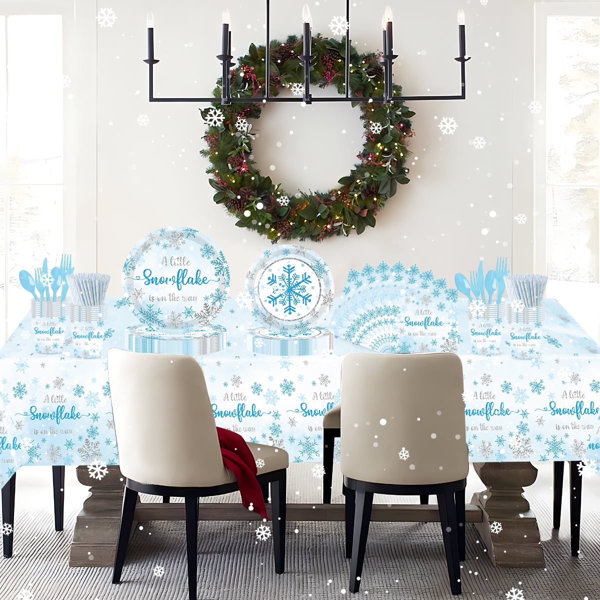Christmas Paper Plates Christmas Tableware Dinnerware Christmas Party Supplies Disposable Plates Napkins Cups Cutlery Tablecloth Serve 16 Design1