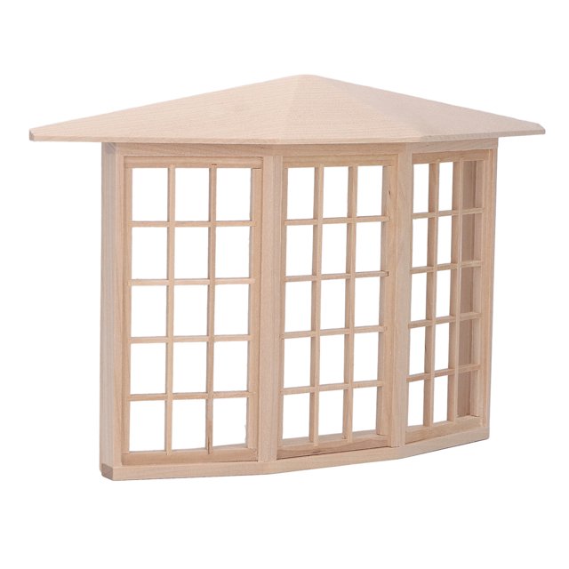 Muebles De Casa De Muñecas, Madera De Abedul, Ventana De Bahía En Miniatura De Tacto Cómodo, Suave Y Resistente Para Casa De Muñecas 1/12 ANGGREK Miniature Window