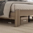 thumbnail image 6 of Queen Size Wood Platform Bed Frame with Storage & LED Light,No Box Spring Needed,Dark Gray for Bedroom, 6 of 7