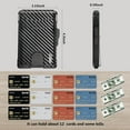 thumbnail image 4 of Wallet for Men - with Money Clip Slim Leather Slots Credit Card Holder RFID Blocking Bifold Minimalist Wallet (Carbon Black and Blue), 4 of 12