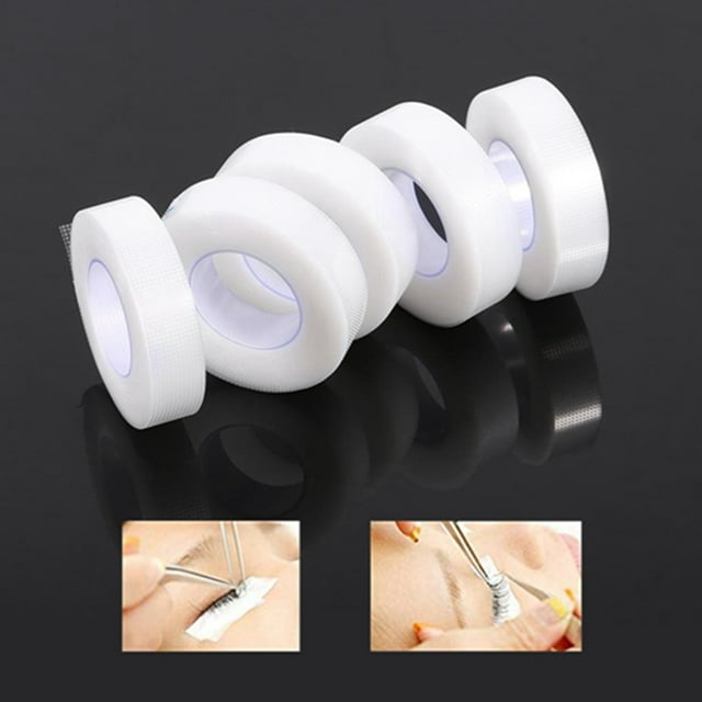 Professional Eyelash Extension Medical Tape 5 Rolls, Breathable False Eyelash Extensions Makeup Tools, Gentle to the Skin Hypoallergenic for Sensitive Patients Transparent PE Tape