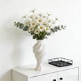 thumbnail image 4 of Modern Abstract White Plastic Vase for Flowers, Twisted Sculptural Home Decor, Lightweight Decorative Centerpiece for Living Room or Table, 4 of 6