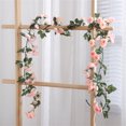 thumbnail image 4 of 1pc/6Pcs Artificial Flowers Vine 45pcs Rose DIY Wedding Decoration Fake Flower Home Room Decor Wall Hanging Garland Plants, 4 of 7