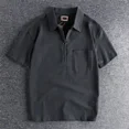 thumbnail image 4 of Camisetas tipo polo con cremallera, camisetas lisas para hombre con cuello, camisetas negras para hombre, ropa para hombre, novedad de 2025, ropa barata y de moda, talla XL normal, 4 of 5