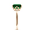 thumbnail image 3 of ANGARA Lab Grown Nature-Inspired Emerald-Cut Emerald Engagement Ring for Women in 14K Rose Gold (Size-9x7mm) | May Birthstone Jewelry for Her | Lab-Grown Emerald Engagement Ring, 3 of 9