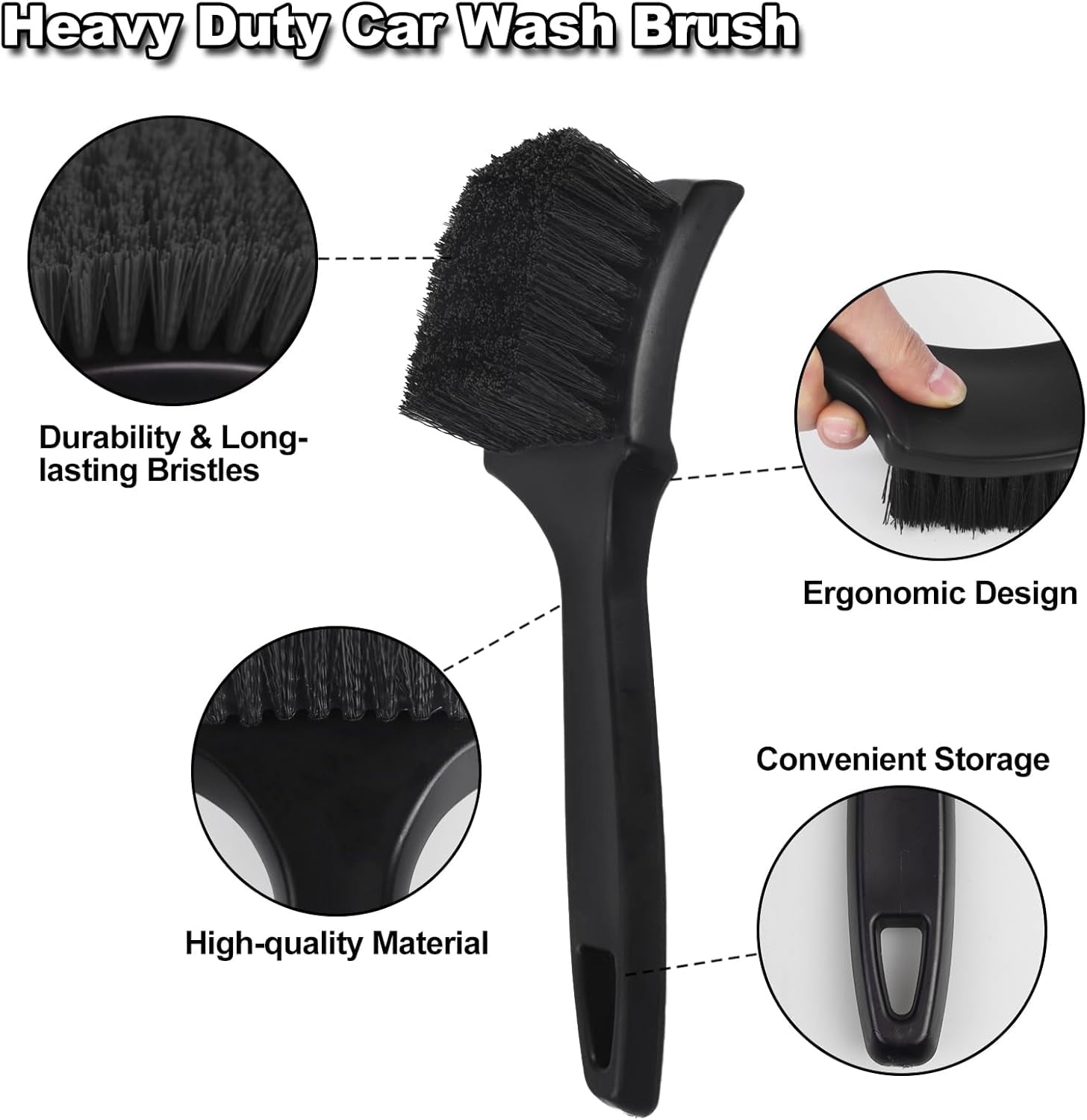 9Pcs Car Wheel & Tire Brush Kit, Wheel Cleaner Brush, Soft-bristled Rim Brush, Car Drying Towel (36"x 24"), Tire Shine Applicator Pad, Car Wash Mitt