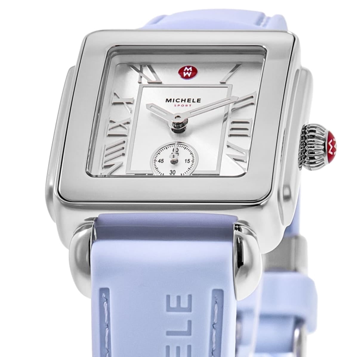 Michele Deco Sport White Dial Pastel Blue Strap Women's Watch MWW06H000006