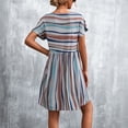 thumbnail image 2 of Robe d'Été, Simple Col Rond Type Lose Robe d'Été Décontractée Manches Courtes pour l'École Kaki M, 2 of 5