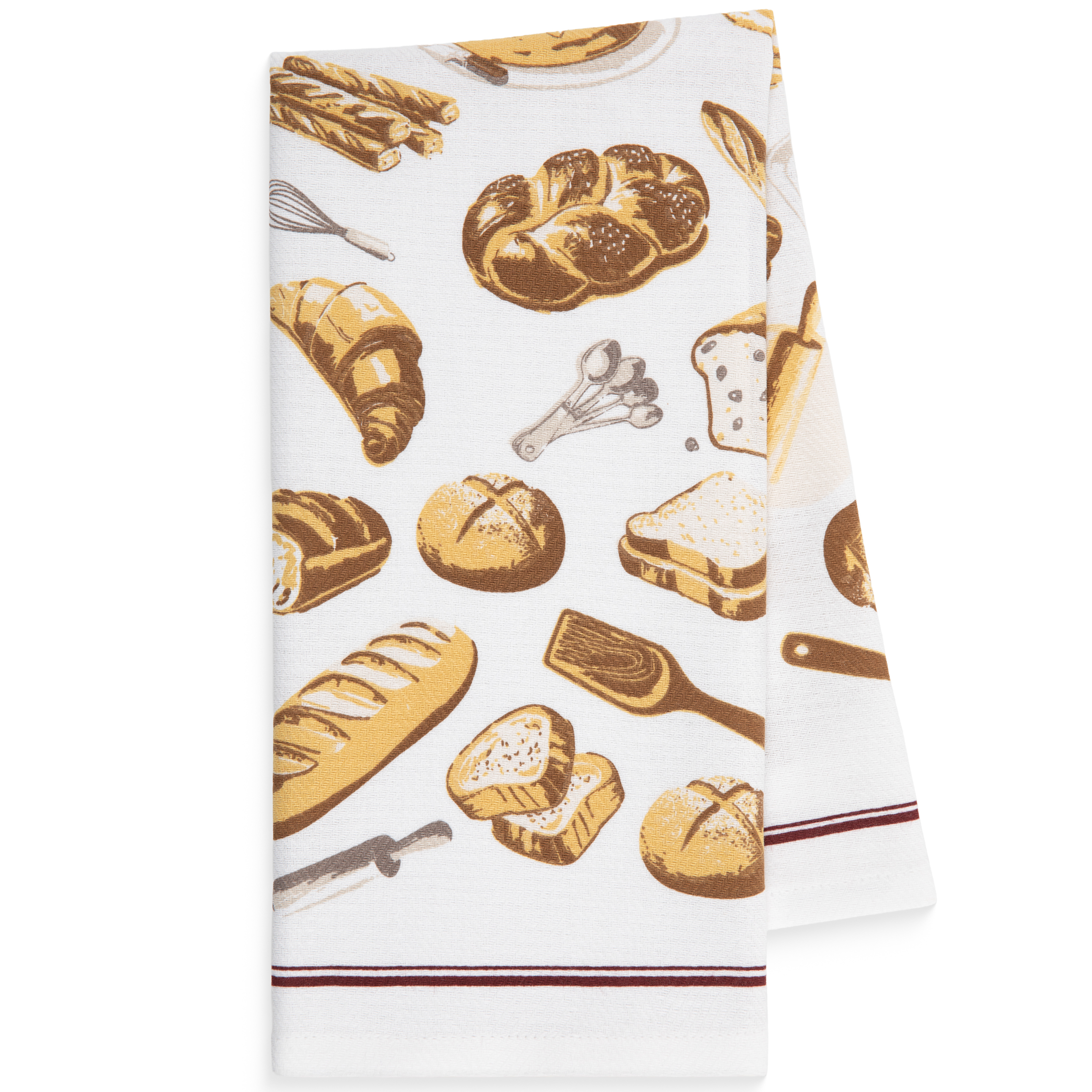 Mainstays Printed Cotton Decorative Kitchen Tea Towel, 15" x 25", Bread, 1 Piece
