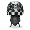 thumbnail image 2 of Headwrap CHECKERED FLAGS & SKULLS Hot Leathers Premium Bandana DuRag Sweatband, 2 of 7