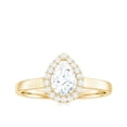 thumbnail image 5 of Rosec Jewels Moissanite Pear Shaped Engagement Ring with Halo - 5X7 mm - Teardrop Ring - D-VS1 Quality Certified, 10K Yellow Gold, US 10.50, 5 of 9