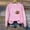 Pink, variant on EchfiProm Football Tops for Women Long Sleeve Pullover Beige Fall Crew Neck Ladies Sweatshirt Loose