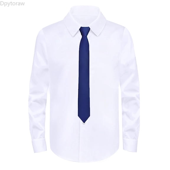 Dpytoraw Long Sleeve Dress Shirt For Boys Classic White Formal School Top Comfortable Kids Button Down Shirt Boys Long Sleeve Button Up Shirts Size 2-3 years