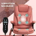thumbnail image 3 of HOMCOM 6 Point Vibrating Massage Office Chair with Heat, Microfiber High Back Executive Office Chair with Reclining Backrest, Armrests, Orange-red, 3 of 9