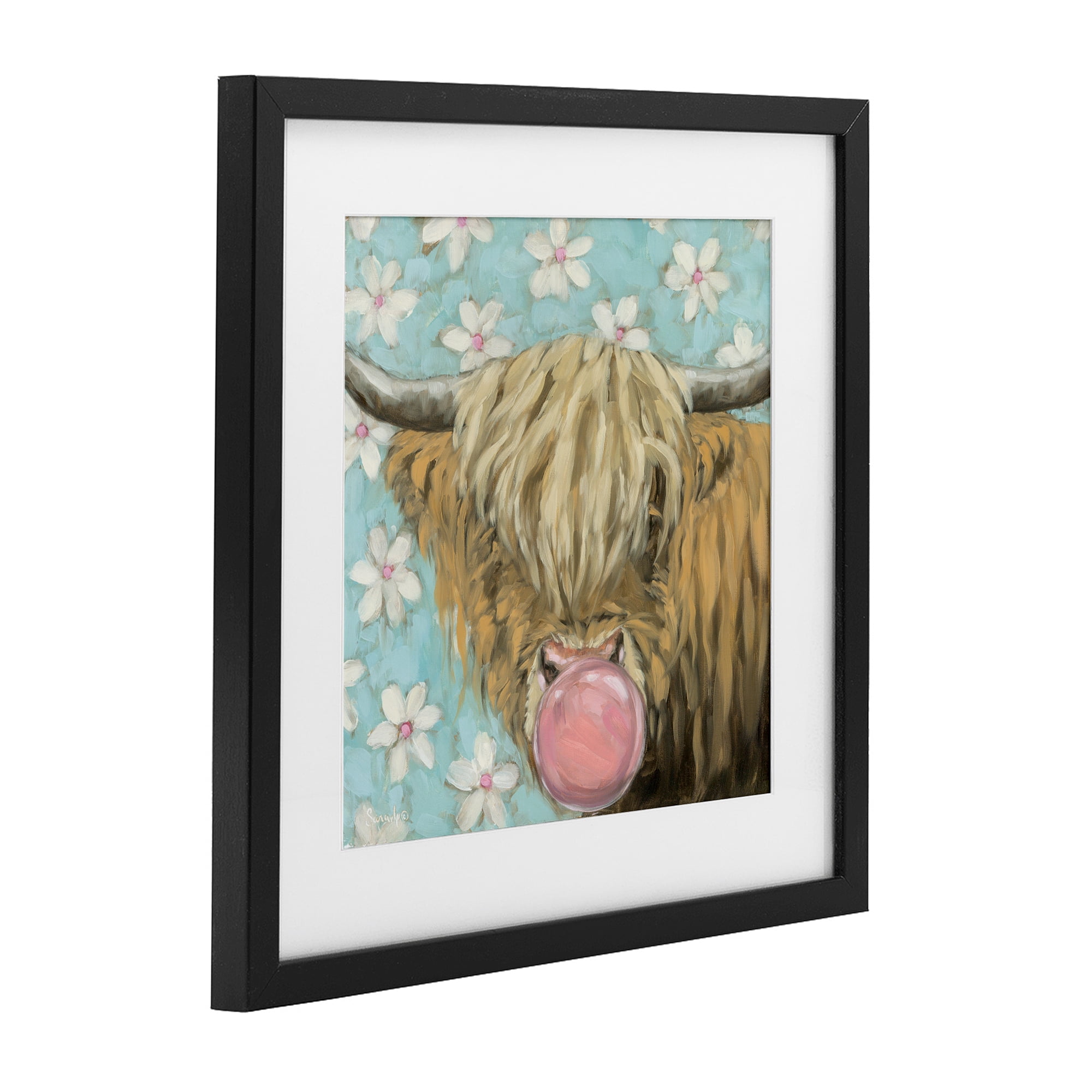 Stupell Industries Bubblegum Sweetie Cattle Black Framed Print Under Glass, design by Sara G. Designs