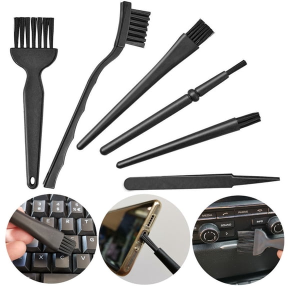 Homesteed 6pc Anti Static Brush Keyboard Cleaning Kit ESD Safe Small Cleaning Brush Set for Computer PCB Circuit Board Laptop Phone and Electronics