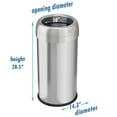 thumbnail image 5 of Halo  13 Gal Stainless Steel Round Open Top Trash Can Dual Filter, 5 of 5