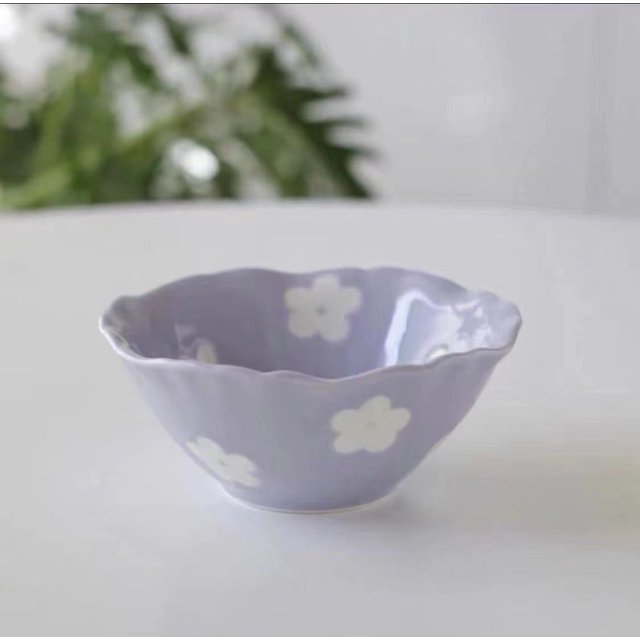 Cuenco de cerámica súper lindo para pellizcar a mano, cuenco de postre para estudiantes de casa pintado a mano, cuenco de avena con leche para desayuno retro para niña, regalo