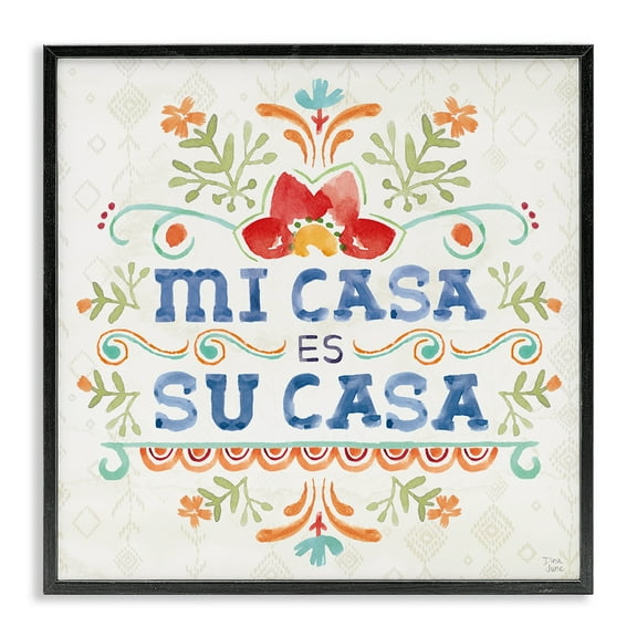 Stupell Industries Su Casa Hogar Acogedor Inspirational Quotes & Sayings Painting Black Framed Art Print Wall Art, 12 x 12