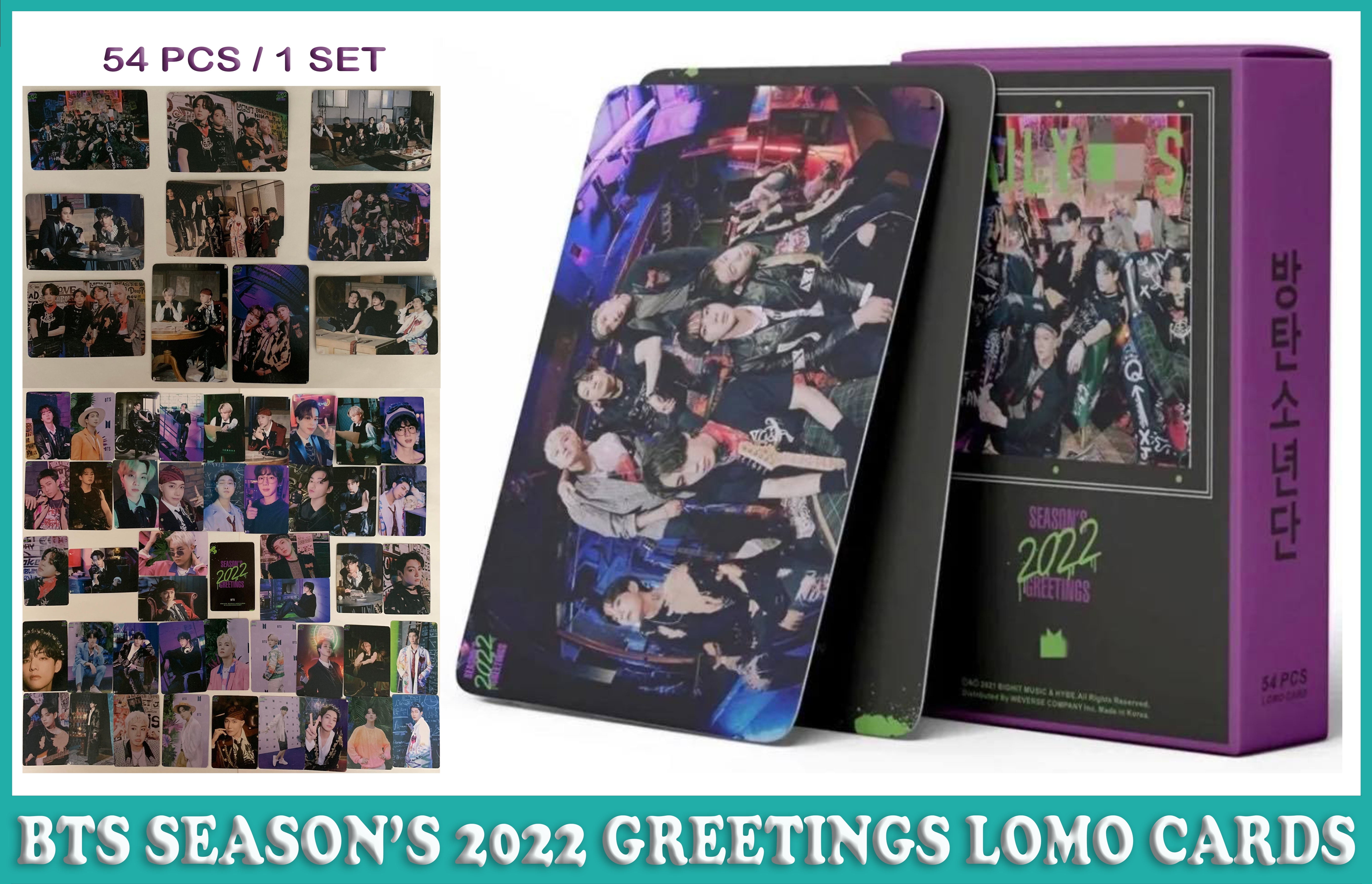 J4K Collections 108pcs Kpop BTS Bangtan Boys Lomo Photo Card Postcard Bundle, Butter & Season's 2022 Greetings