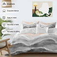 thumbnail image 3 of Ocean Wave Bedding Duvet Cover Set Queen Size 4 Pieces Gray Gradient Beach Boho Soft Twill Plush Quilt Cover, Include 1 Duvet Cover 1 Flat Sheet And 2 Pillow, 3 of 7